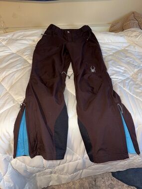 Women’s Spyder Brown and Blue Snow Ski Pants Size 6